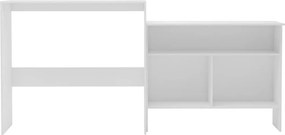 vidaXL Τραπέζι Μπαρ με 2 Επιφάνειες Λευκό 130 x 40 x 120 εκ.