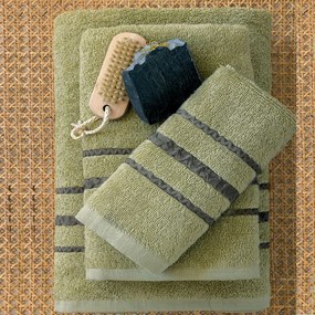 Πετσέτες Sina (Σετ 3τμχ) Green Palamaiki Towels Set 70x140cm 100% Βαμβάκι