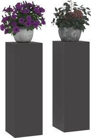 vidaXL Βάση φυτών 2 pcs Μαύρο 24 x 24 x 75 εκ. Ατσάλι