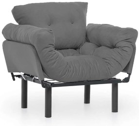 Πολυθρόνα - Κρεβάτι Nitta Single 859FTN1733 95x70x85cm Grey