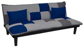 FENDER Καναπές - Κρεβάτι Σαλονιού - Καθιστικού, Ύφασμα Patchwork Blue 168x76x70cm Bed:168x88x35cm