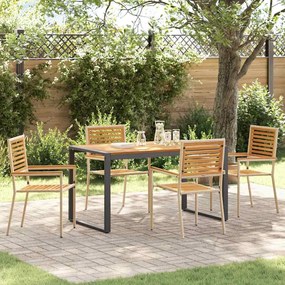 vidaXL Σέτ φαγητού για κήπο 5 pcs Μπεζ 140 x 80 x 75 cm