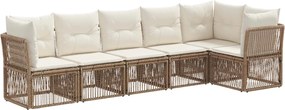 vidaXL Σετ Καναπέ Κήπου 6 pcs Μπεζ συνθετικό ρατάν