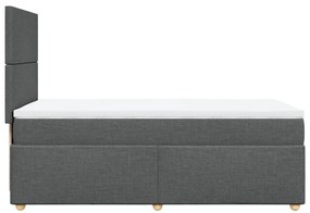 vidaXL Κρεβάτι Boxspring με Στρώμα Σκούρο Γκρι 100x200 εκ. Υφασμάτινο