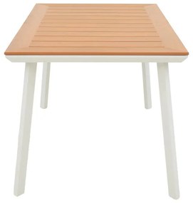 Τραπέζι Griffith λευκό αλουμίνιο και plywood σε φυσική απόχρωση 120x80x74εκ 120x80x74 εκ.