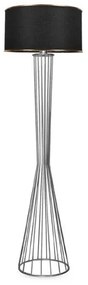 NOVA 201-0039 Μοντέρνο Επιδαπέδιο Φωτιστικό 1 x E27 IP20 Ασημί Μεταλλό με Μαύρο Ύφασμα-Μ38 x Π38 x Υ155cm Globostar 201-0039 Μαύρο