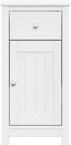 vidaXL Ντουλάπι Μπάνιου BERG Λευκό 40 x 34 x 80 εκ. Μασίφ Ξύλο Πεύκου