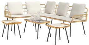 vidaXL Σετ Καναπέ Κήπου 4 pcs Φυσικό συνθετικό ρατάν