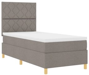 vidaXL Κρεβάτι με ελατήρια με στρώμα Taupe 100 x 200 cm ύφασμα