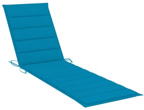 vidaXL Ξαπλώστρα από Μασίφ Ξύλο Teak με Τραπέζι και Μαξιλάρι