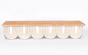 ΡΑΦΙ ΞΥΛΙΝΟ NATURAL - ΛΕΥΚΟ 60x13x12cm|750-30016