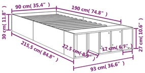 ΠΛΑΙΣΙΟ ΚΡΕΒΑΤΙΟΥ ΓΚΡΙ SONOMA 90 X 190 ΕΚ. ΕΠΕΞΕΡΓΑΣΜΕΝΟ ΞΥΛΟ 3280620