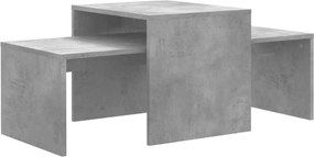 vidaXL Σετ Τραπεζάκια Σαλονιού Γκρι Σκυροδ. 100x48x40 εκ. Επεξ. Ξύλο
