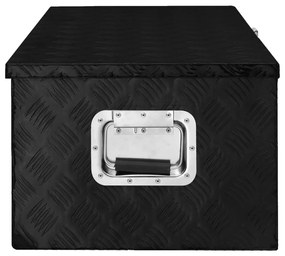 Κουτί Αποθήκευσης Μαύρο 90x47x33,5 εκ. από Αλουμίνιο - Μαύρο