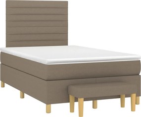 vidaXL Κρεβάτι Boxspring με Στρώμα Taupe 120x200 εκ. Υφασμάτινο