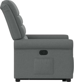 vidaXL Πολυθρόνα Ανακλινόμενη με Ανύψωση Σκούρο Γκρι Υφασμάτινη