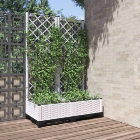 vidaXL Γλάστρα Κήπου Λευκό 80 x 40 x 121,5 cm