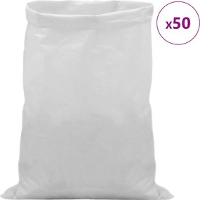 vidaXL Υφασμάτινοι σακίδες 50 τεμ. Λευκό 60 x 100 cm PP