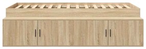 vidaXL Κρεβάτι με αποθηκευτικό χώρο Sonoma Δρυς 100 x 200 cm