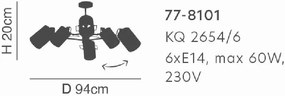 Φωτιστικό Οροφής KQ 2654/6 SHIRO CHROME AND WHITE PENDANT Δ4