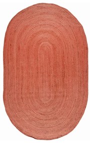 Οβάλ Χαλί Καλοκαιρινό (110x170) Polcarpet Jute Plain Coral
