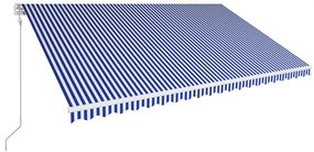 vidaXL Τέντα Συρόμενη Αυτόματη Μπλε / Λευκό 500 x 300 εκ.
