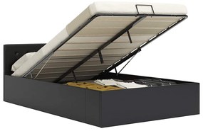 vidaXL Πλαίσιο Κρεβατιού με Αποθηκ. Χώρο Μαύρο 120x200 εκ. Συνθ. Δέρμα