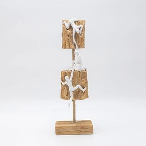 Διακοσμητικό Γλυπτό Με Φιγούρες Που Σκαρφαλώνουν 819-00783 9,5x8x29cm Natural-White Estheti Home Πολυρεσίνη