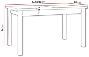 Τραπέζι Victorville 359, Grandson δρυς, Μαύρο, 76x80x140cm, 40 kg, Επιμήκυνση, Πλαστικοποιημένη μοριοσανίδα, Ξύλο | Epipla1.gr