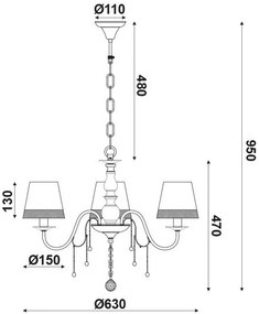 Φωτιστικό οροφής Carela 3φωτο
