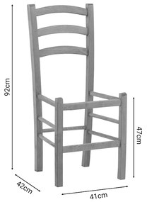 Καρέκλα καφενείου Marf pakoworld μασίφ ξύλο οξιάς λούστρο καρυδί 41x42x92εκ