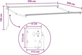 vidaXL Αντιανεμικό Ανοιχτό Γκρι και Λευκό 3,5 x 2,5 μ