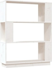 vidaXL Βιβλιοθήκη/Διαχωριστικό Χώρου Λευκό 80x25x101 εκ. Μασίφ Πεύκο
