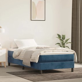 ΚΡΕΒΑΤΙ BOXSPRING ΜΕ ΣΤΡΩΜΑ ΣΚΟΥΡΟ ΜΠΛΕ 80 X 200 ΕΚ. ΒΕΛΟΥΔΙΝΟ 3144301