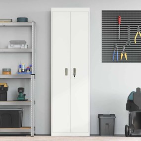 vidaXL Ντουλάπι αποθήκευσης Λευκός 60 x 40 x 200 εκ Ατσάλι
