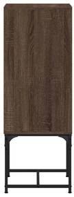 vidaXL Βοηθητικό Ντουλάπι Καφέ Δρυς 35x37x100 εκ. Γυάλινες Πόρτες
