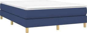 vidaXL Κρεβάτι Boxspring με Στρώμα Μπλε 140x190 εκ. Υφασμάτινο