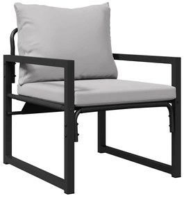 vidaXL Σετ Καναπέ Κήπου 4 pcs Μαύρο 61 x 72.5 x 71 εκ Ατσάλι