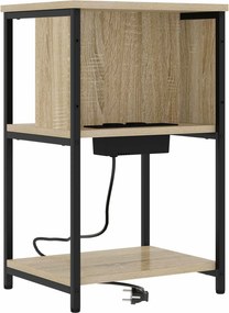 vidaXL Κομοδίνο Δρύς Sonoma 38 x 31 x 61 εκ Επεξεργασμένο ξύλο