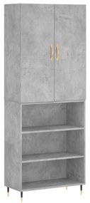 vidaXL Ντουλάπι Γκρι Σκυροδέματος 69,5x34x180 εκ. Επεξεργασμένο Ξύλο