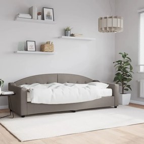 vidaXL Καναπές Κρεβάτι με Στρώμα Taupe 80 x 200 εκ. Υφασμάτινο