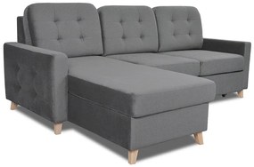 Γωνιακός καναπές κρεβάτι Vanisa, γκρί 263x92x154cm-Αριστερή γωνία-BOG9889