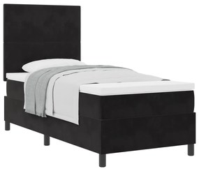 vidaXL Κρεβάτι με Στρώμα Μαύρο 90x200 εκ. Βελούδο