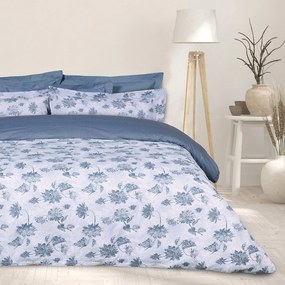 Σεντόνια Happy 9672 (Σετ 3τμχ) Grey-Blue Das Home Μονό 170x260cm 100% Βαμβάκι