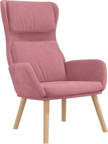 vidaXL Πολυθρόνα Relax Ροζ Βελούδινη