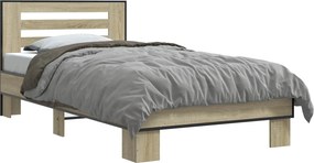 vidaXL Κρεβάτι με Κεφαλάρι Sonoma Δρυς 80 x 200 cm Επεξεργασμένο Ξύλο