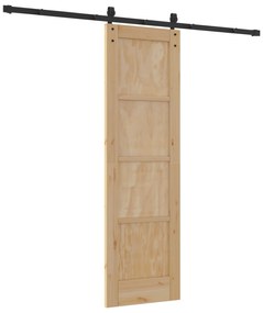 vidaXL Συρόμενη Πόρτα με Σύνολο Εξαρτημάτων 61x198,5 cm Στέρεο Ξύλο Πεύκου