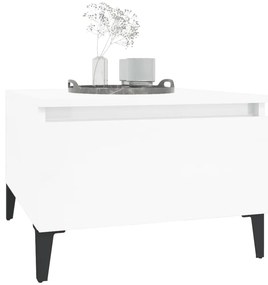 vidaXL Τραπέζι Βοηθητικό Γυαλιστ.Λευκό 50x46x35 εκ. Επεξεργασμένο Ξύλο