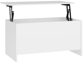 Τραπεζάκι Σαλονιού Λευκό 102x55,5x52,5 εκ. Επεξεργασμένο Ξύλο - Λευκό