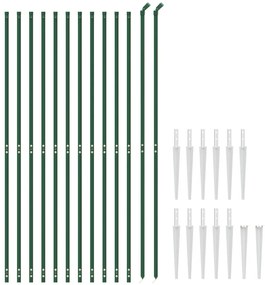 vidaXL Συρματόπλεγμα Περίφραξης Πράσινο 1,6 x 25 μ. με Καρφωτές Βάσεις
